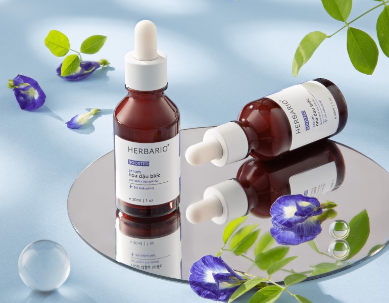 Serum Hoa đậu biếc Boosted Herbario bổ sung Bakuchiol chống lão hóa da